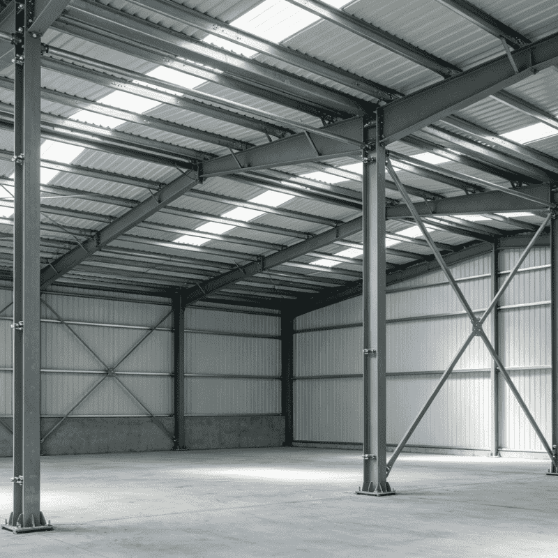 Budget Single Story Prefab Steel Warehouse Small Span Industrial Storage Construction