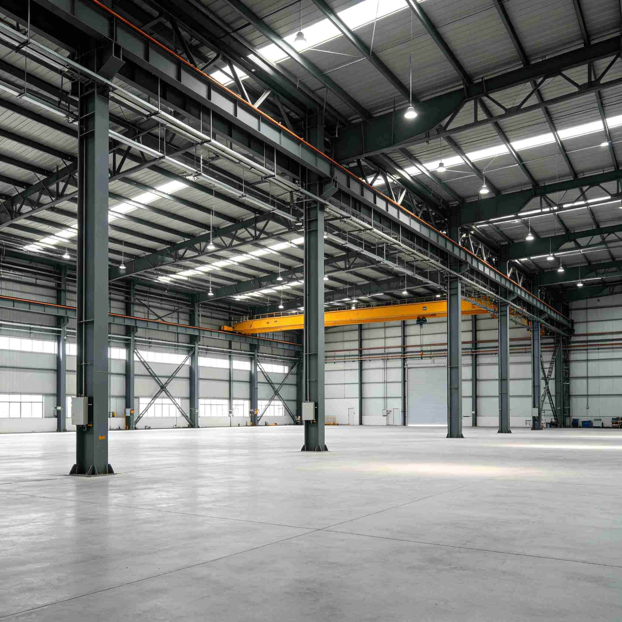 Clear Span Prefab Steel Workshop With Insulated Sandwich Panels