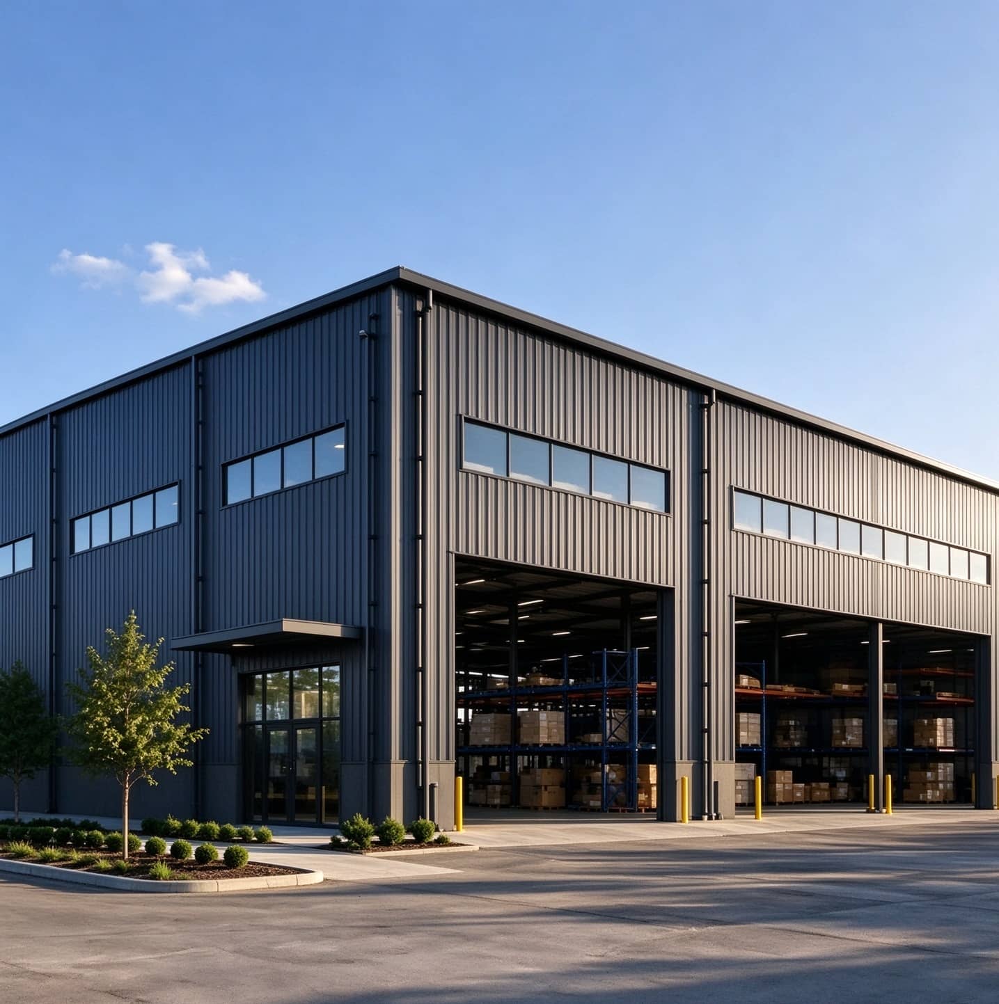 Prefabricated PEB Steel Structure Warehouse, Large Span Industrial Storage Building, Custom Design For Overseas Project