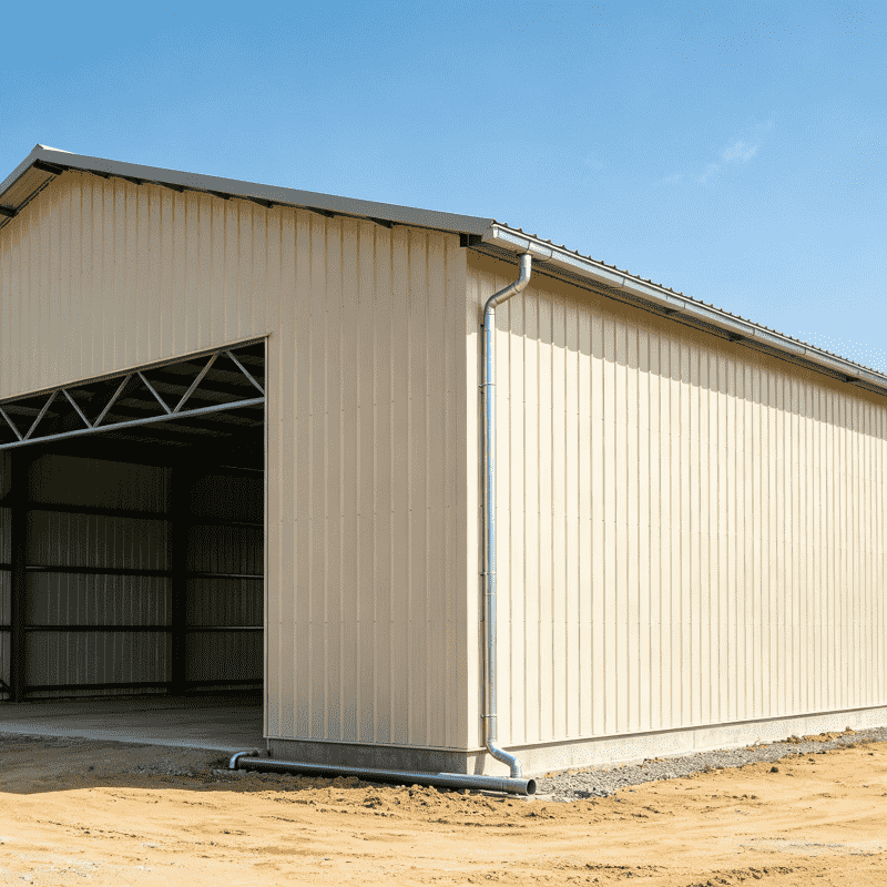 Rain Resistant Prefab Steel Frame Warehouse