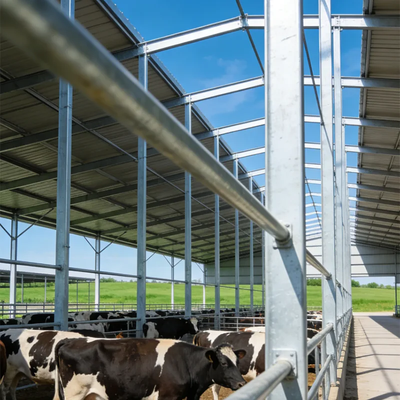 Steel Frame Cattle Shed and Dairy Barn