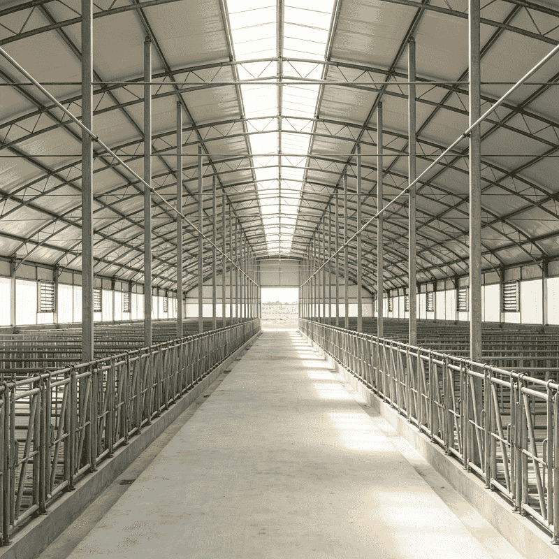 Steel Structure Cattle Cow Barn Dairy Farm