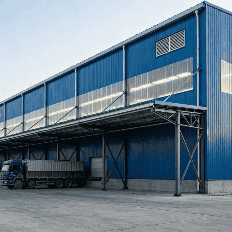 Workshop Equipped With Color Steel Sandwich Panel Wall Warehouse